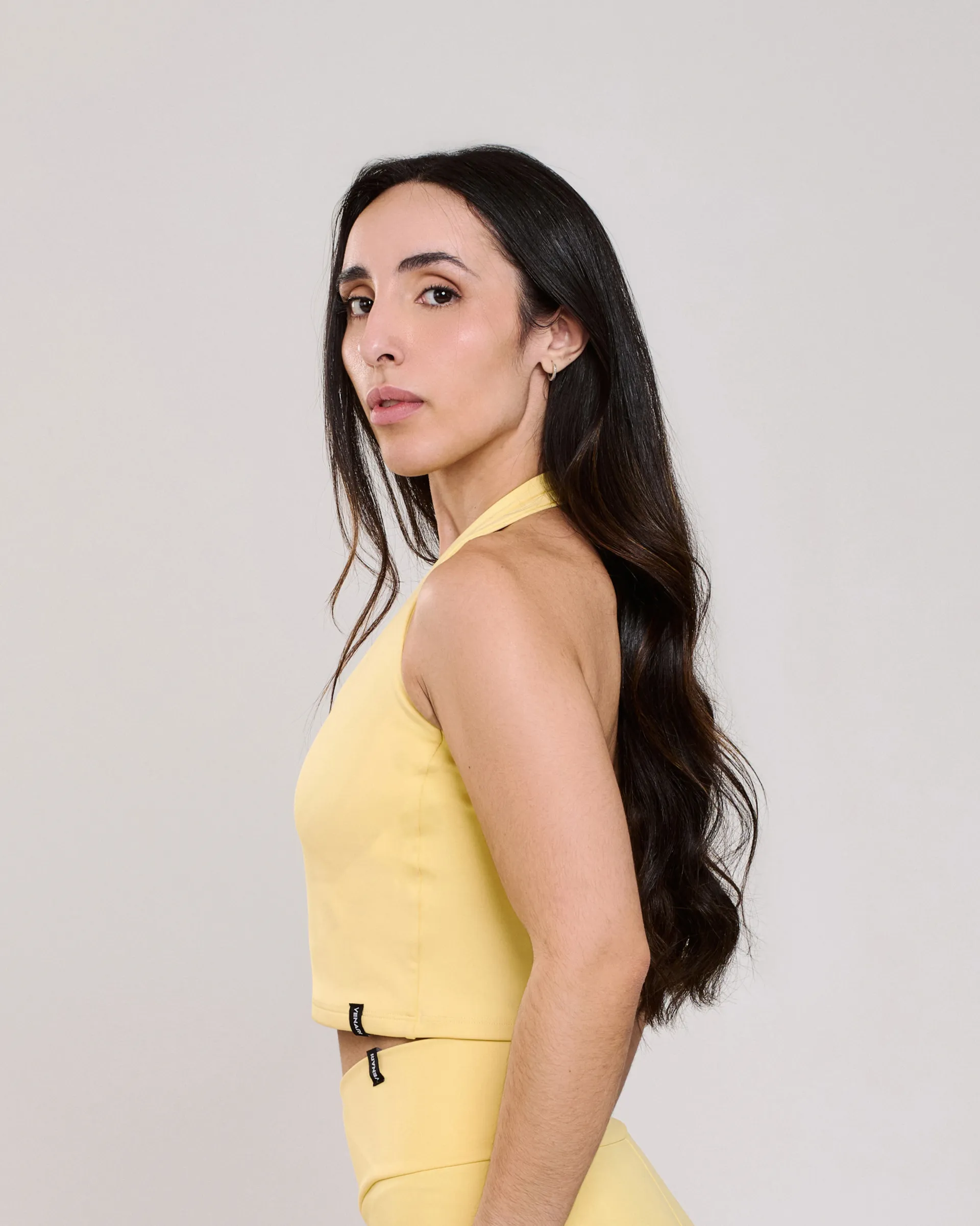 Cropped Frente Única Gab Amarelo