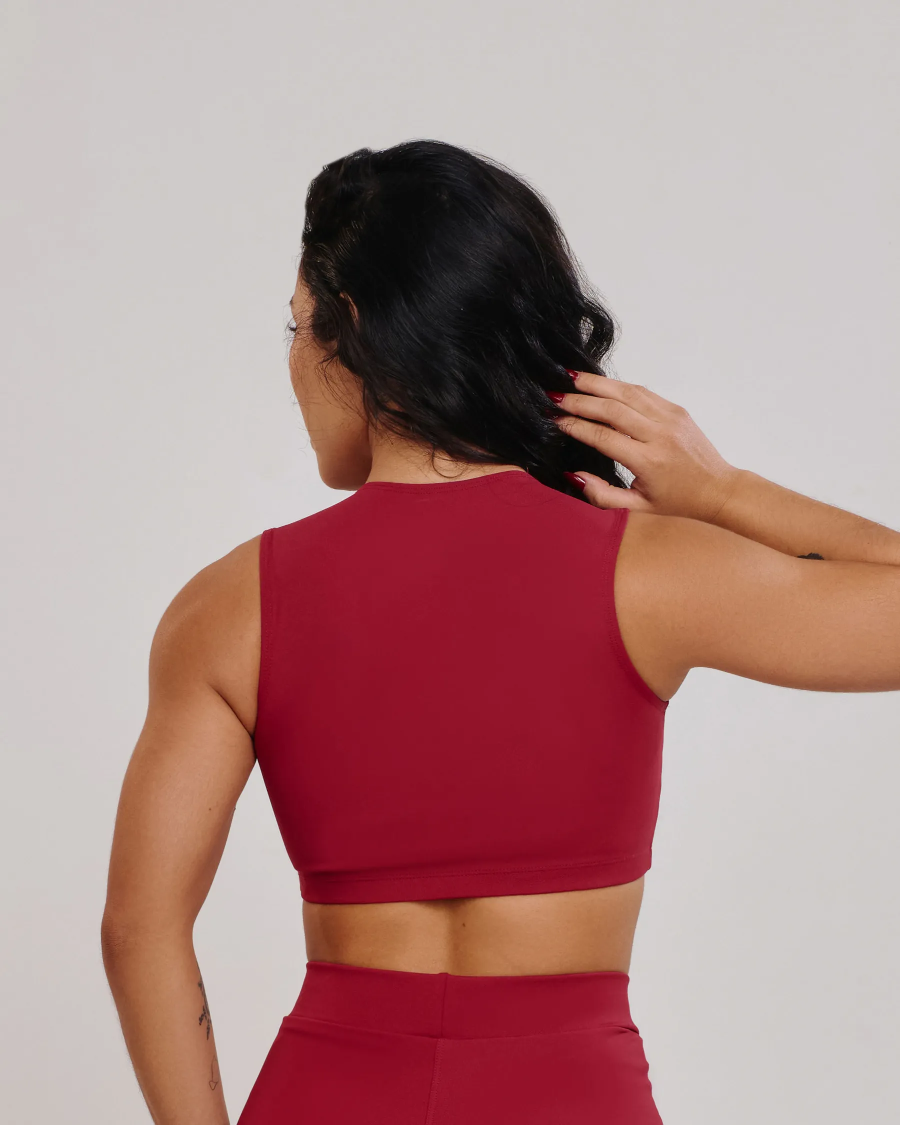 Top Cropped Isa Deep Red
